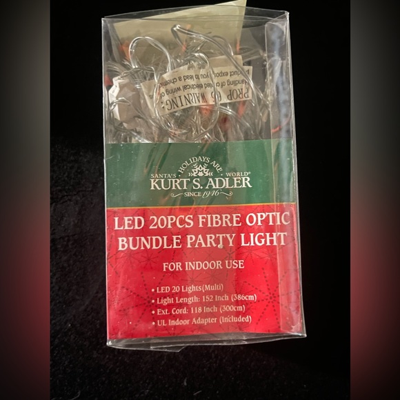 Fibre Optic Bundle Party Light 20 Led Pieces by Kurt S. Adler NWOT - Picture 3 of 3